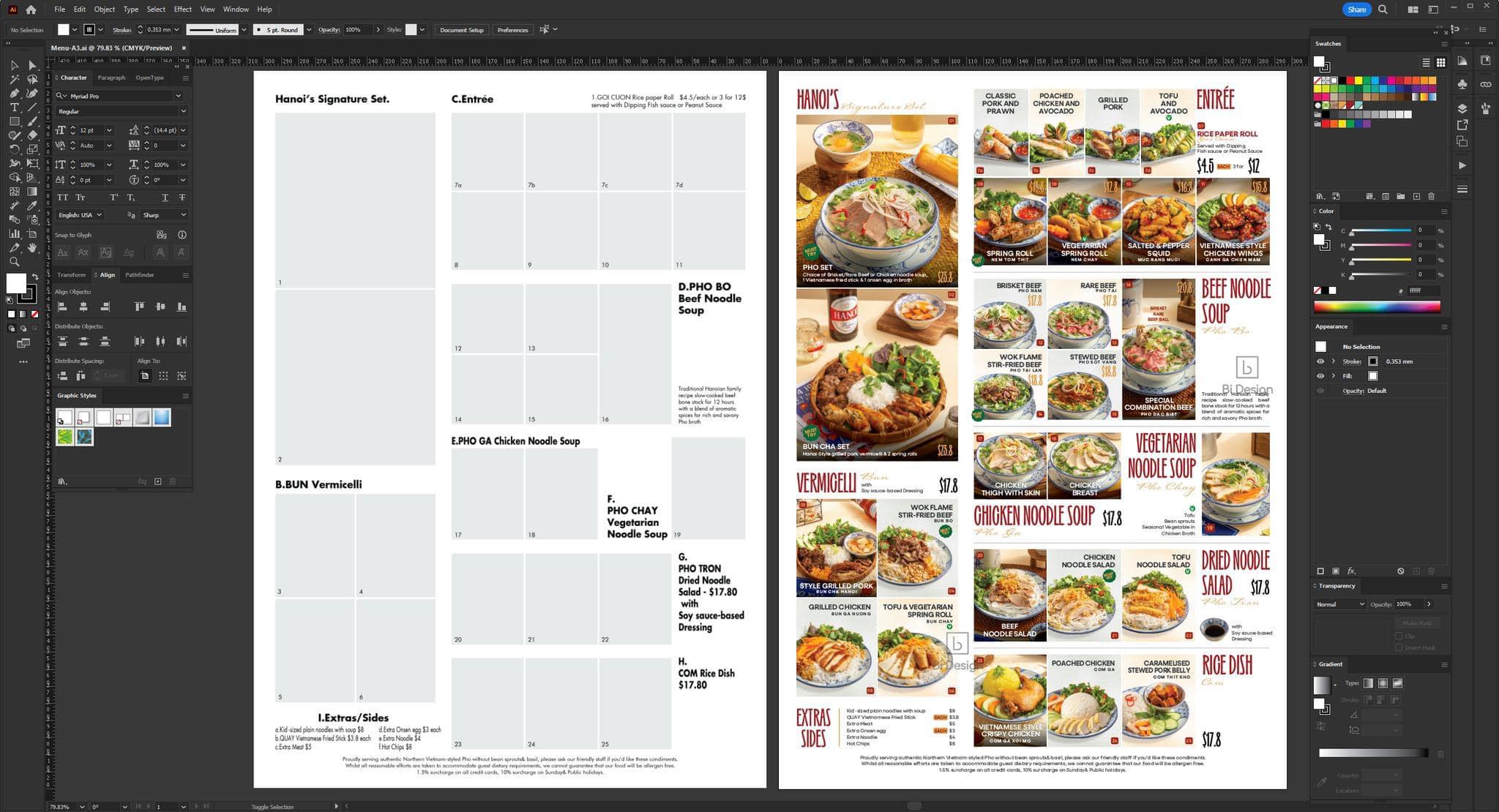 Chụp ảnh menu setup nghệ thuật