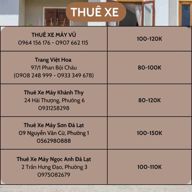 thuê xe đà lạt rẻ ở đâu ?