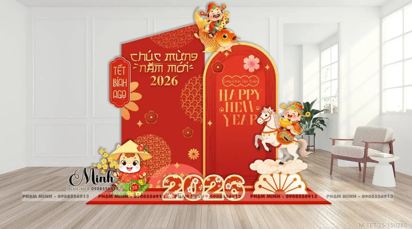 thiet ke backdrop tet 2026